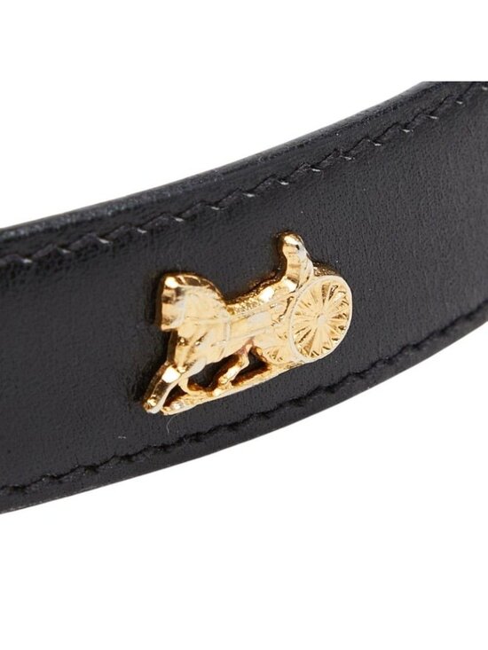 Celine Seri Nu Carriage Belt 80 Black Gold Leather s main image 4
